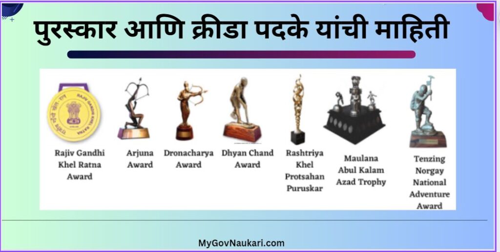 पुरस्कार आणि क्रीडा पदके यांची माहिती 
